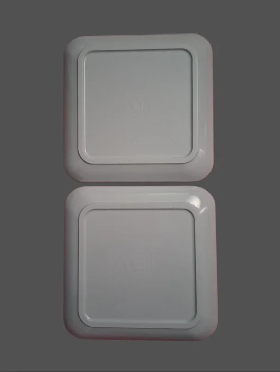 VTG Zak & Marimekko "Unikko" Set of 4 Pink and White Melamine Square Plates - Picture 8 of 9